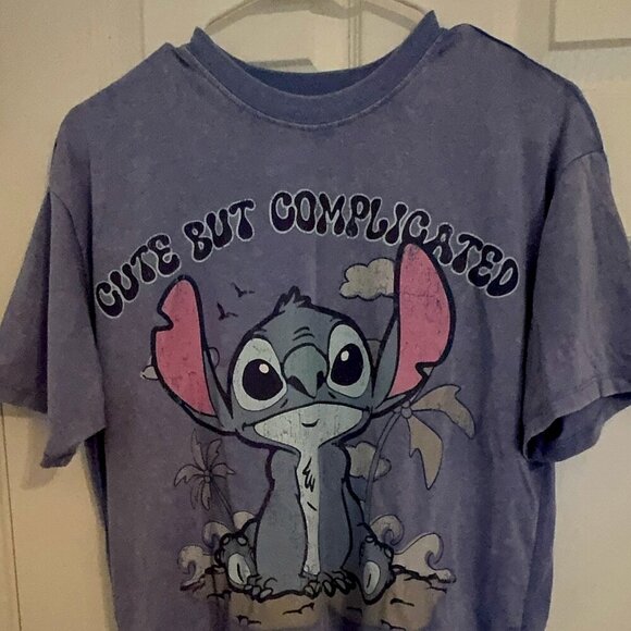 Disney Stitch "Cute But Complicated" Graphic T-Shirt | Ultra Soft Tee | Small - Picture 1 of 5